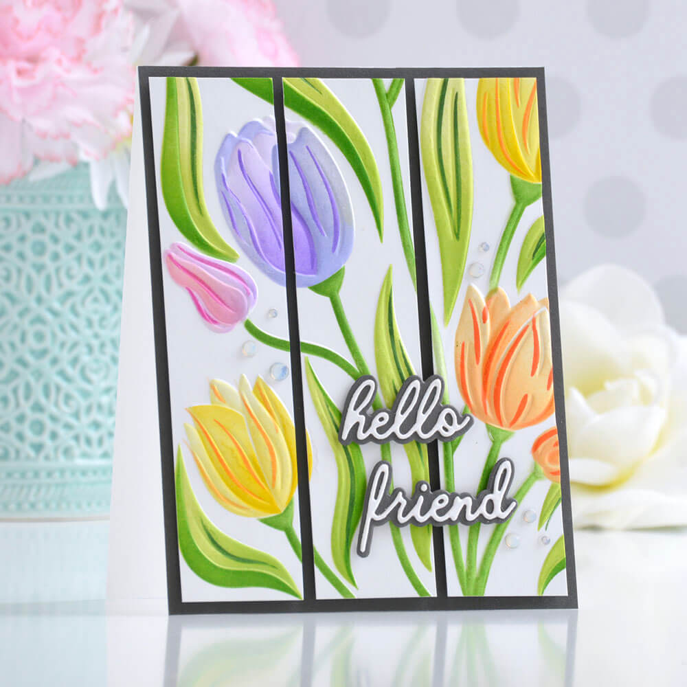 Spellbinders 3D Embossing Folder - Tulip Garden Collection - Twirling Tulips (by Simon Hurley) E3D-081