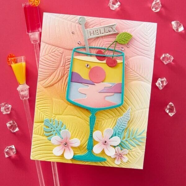 Spellbinders 3D Embossing Folder - Happy Hour Collection - Lush Leaves E3D-083