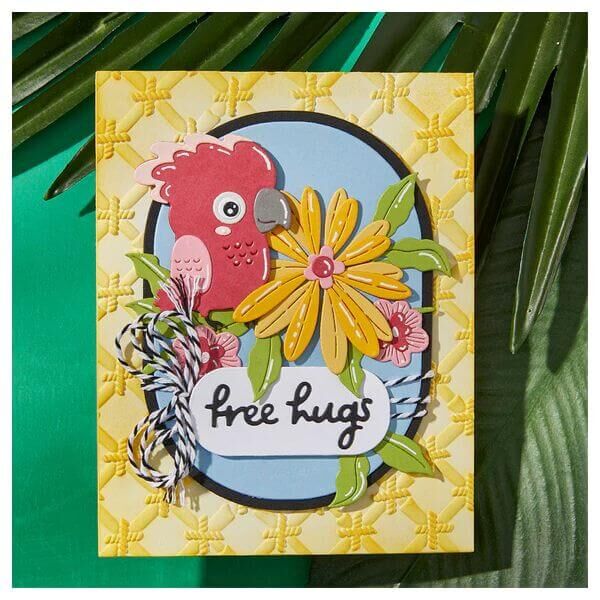 Spellbinders 3D Embossing Folder - Cheerful Chirps Collection - Bamboo Screen