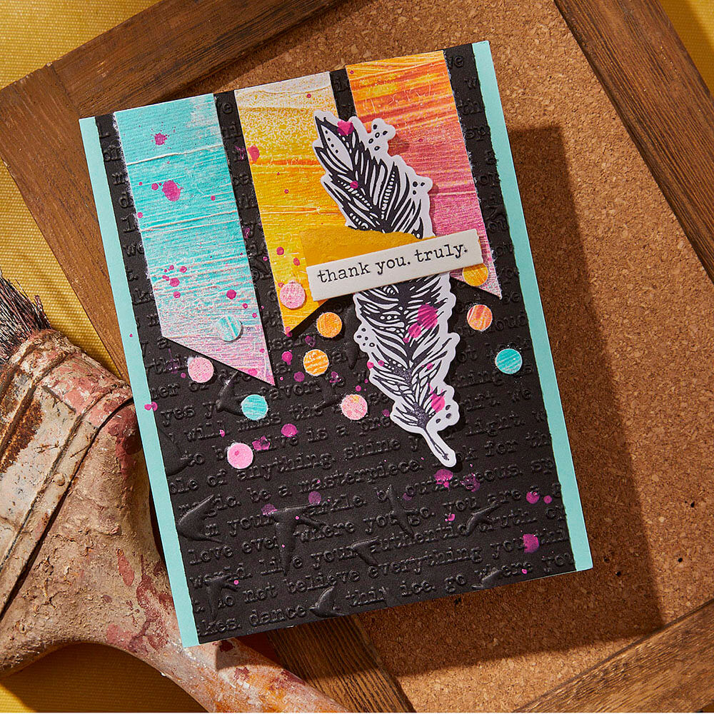 Spellbinders 3D Embossing Folder - Collaged Birds Collection - Soaring (by Dina Wakley) E3D-123