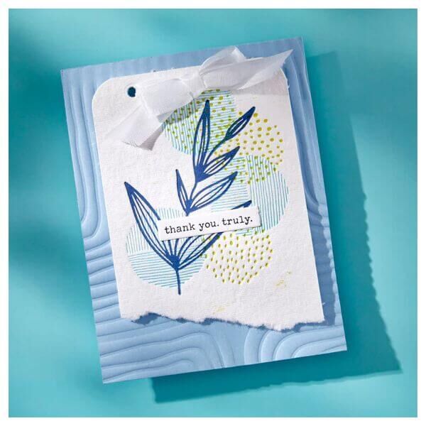 Spellbinders 3D Embossing Folder - Modern Botanicals Collection - Lined Corners (by Dina Wakley)