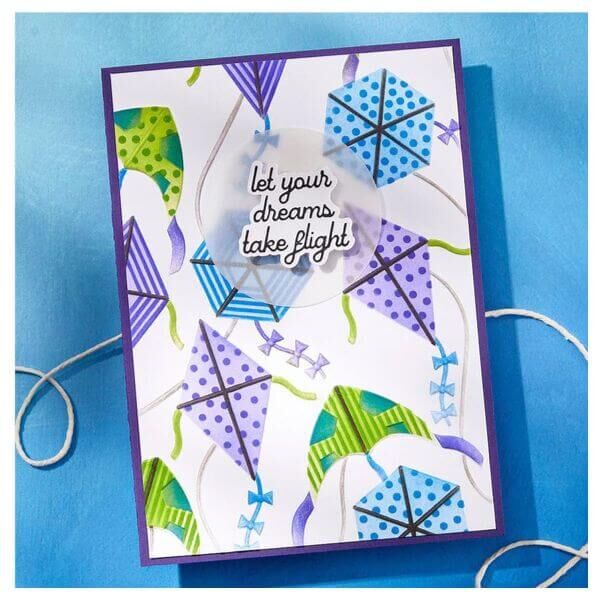 Spellbinders 3D Embossing Folder - Sky's the Limit Collection - Flying Kites by Simon Hurley