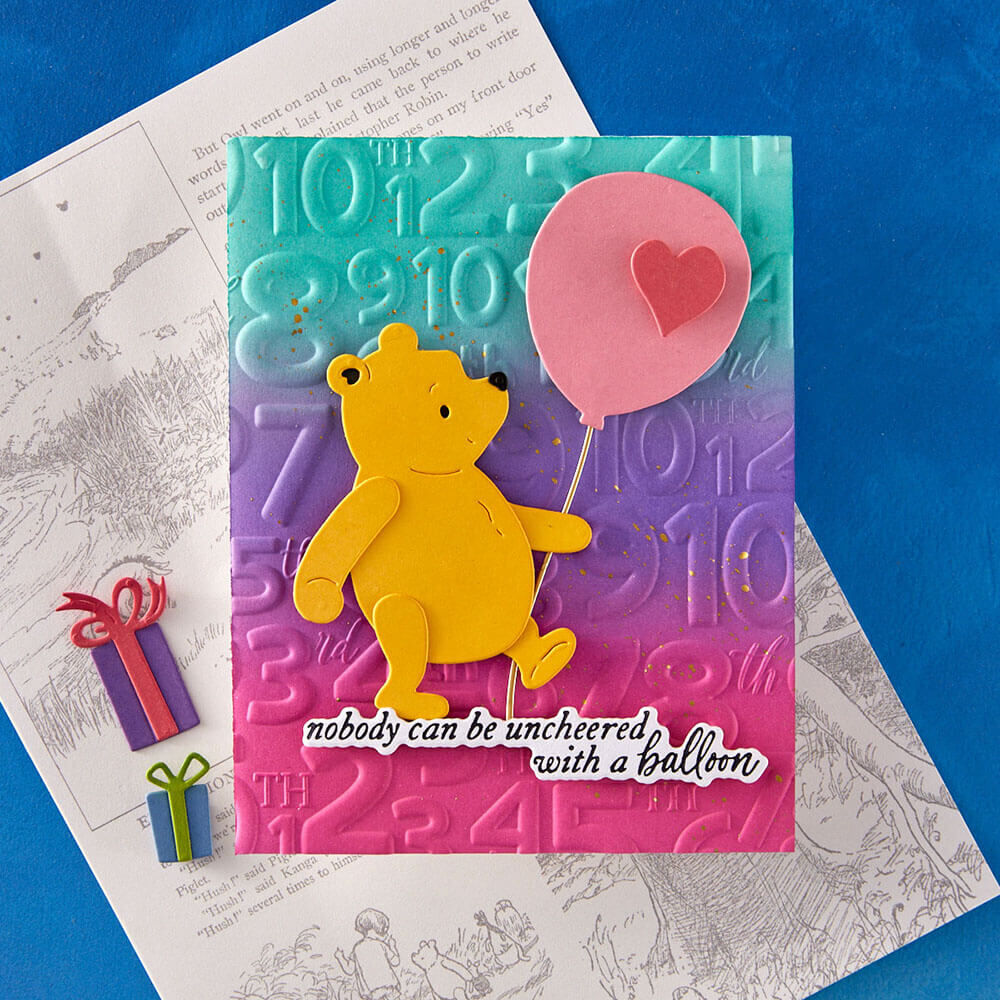 Spellbinders 3D Embossing Folder - Say Cheese Classic Pooh Birthday Collection - Classic Pooh Birthday Numbers E3D-150