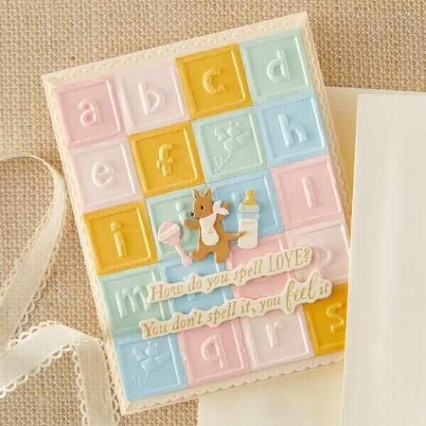 Spellbinders 3D Embossing Folder - Classic Pooh Baby Blocks (by Simple Stories) E3D-164