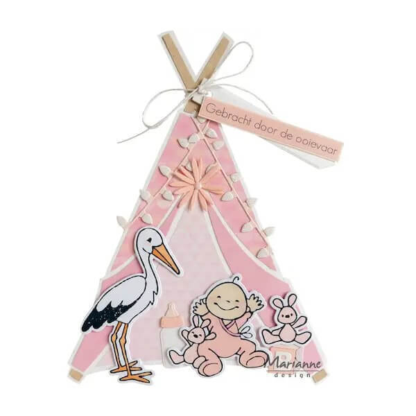 Marianne Design Clear Stamps & Dies - Eline's Storks and Babies EC0195