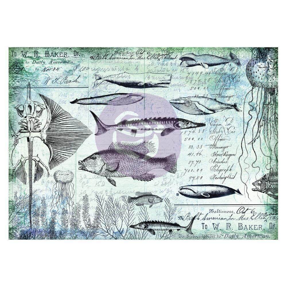 Finnabair Art Daily MIXED MEDIA TISSUE Paper 27.5"x19.7" 6/Pkg - Nautical