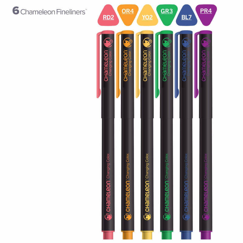 Chameleon Pens Fineliners 6 Pack - PRIMARY COLORS FL0601UKAU
