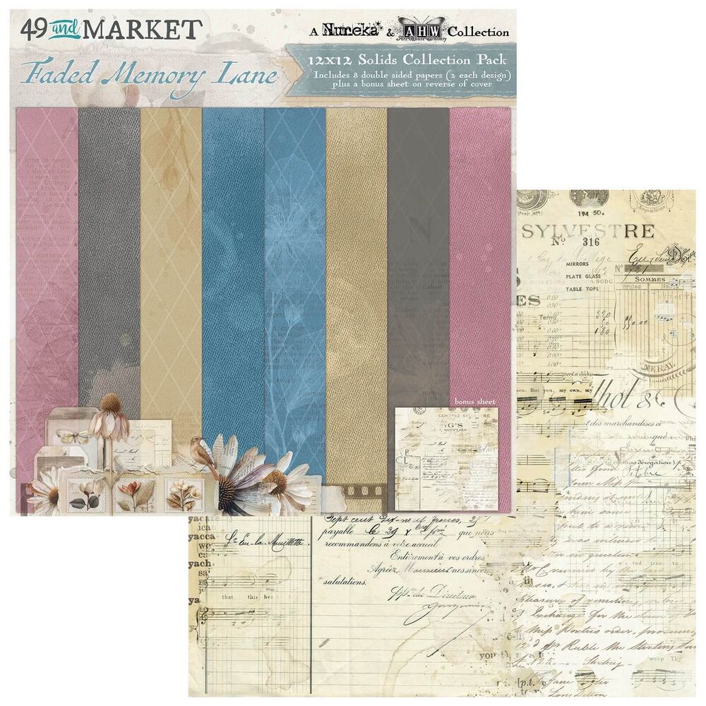 49 And Market Solids Collection Pack 12"X12" - Faded Memory Lane