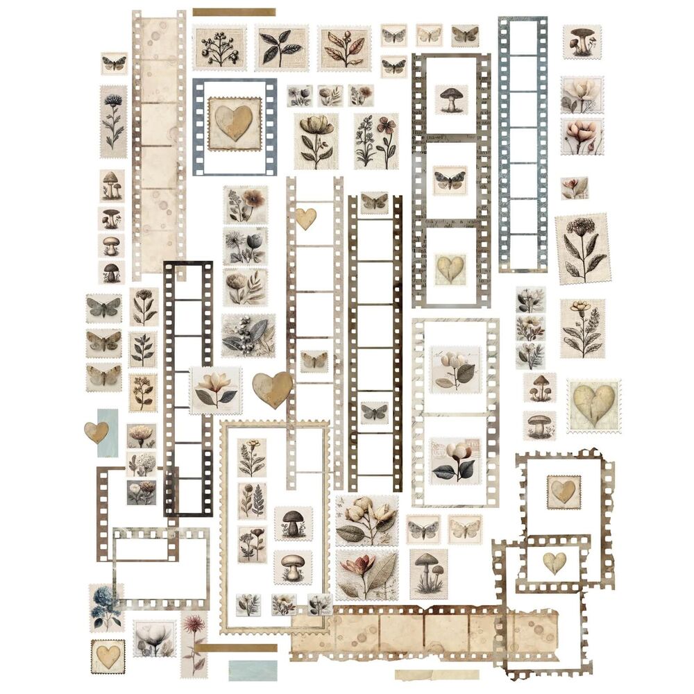 49 And Market Faded Memory Lane Laser Cut Filmstrips and Postage