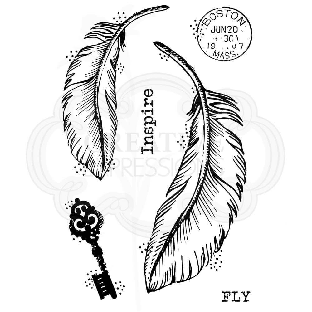 Woodware Clear Stamps A7 - Two Feathers