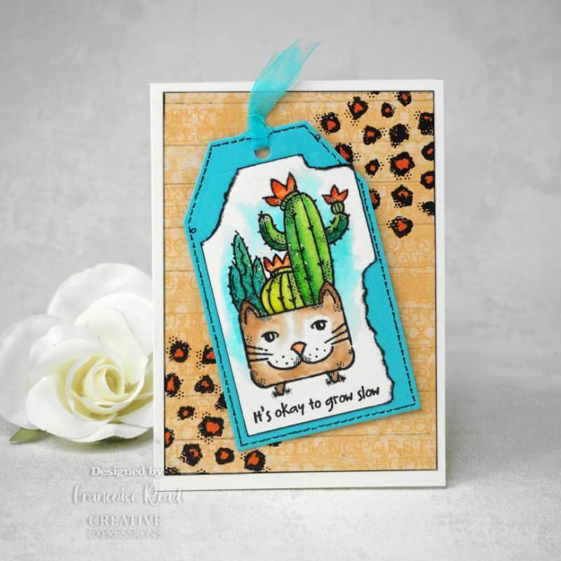 Woodware Clear Stamps Singles - Cat Planter (3.8in x 2.6in)