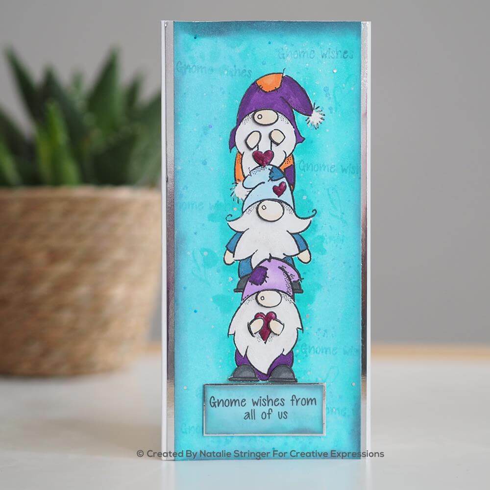 Woodware Clear Stamps 8"X2.6" - Three Gnomes