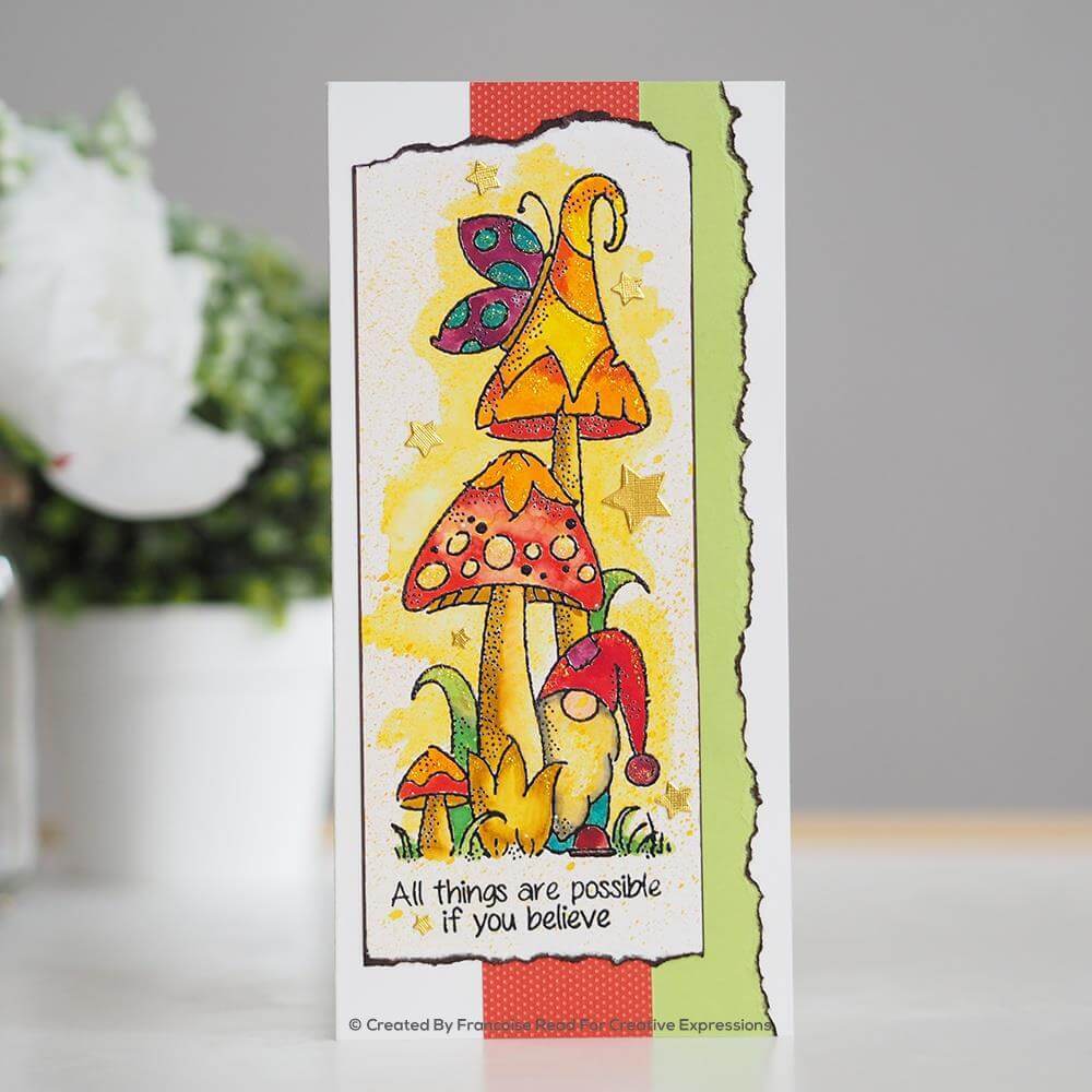 Woodware Clear Stamps 8"X2.6" - Magic Mushrooms