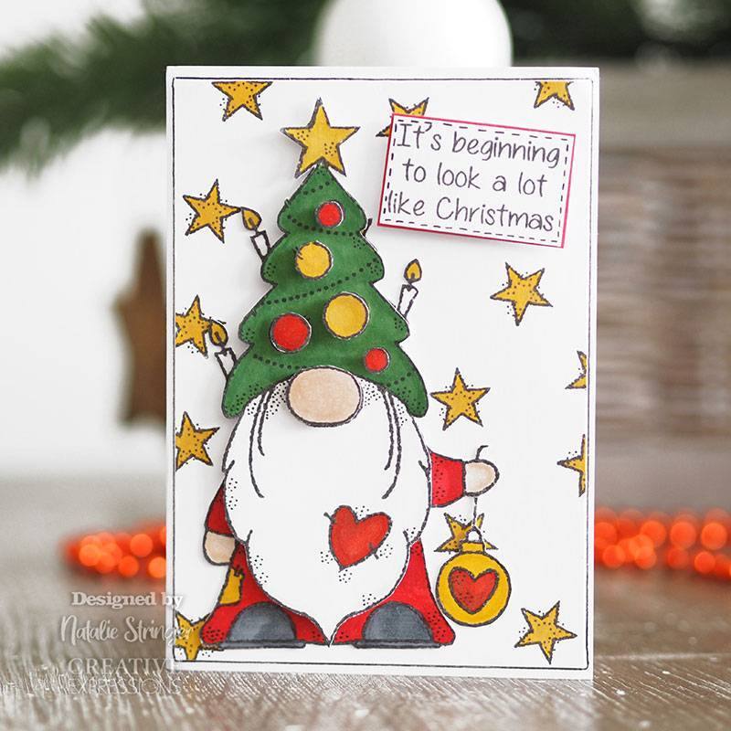 Woodware Clear Stamps 4"X6" - Christmas Tree Gnome