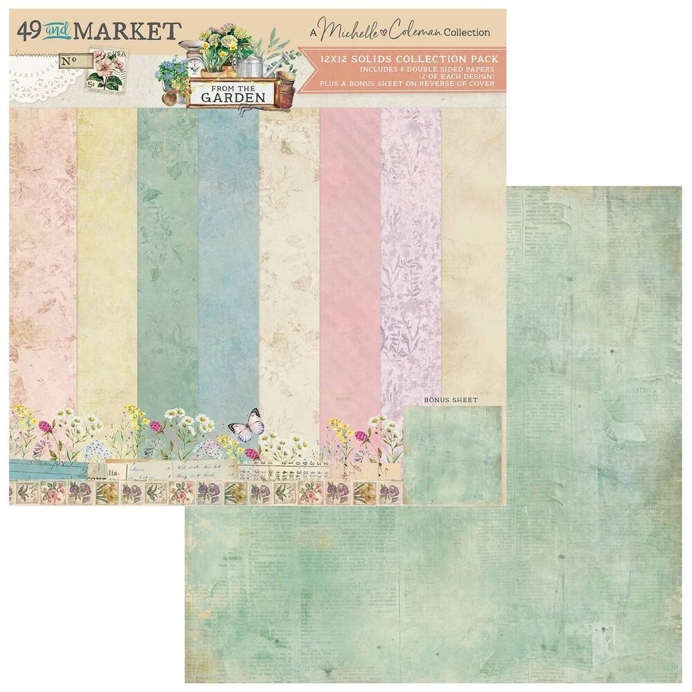49 And Market Solids Collection Pack 12"X12" - From the Garden