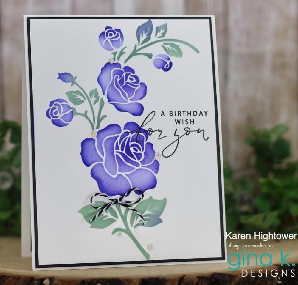 Gina K Designs Layering Stencil - Radiant Roses (2/pk)