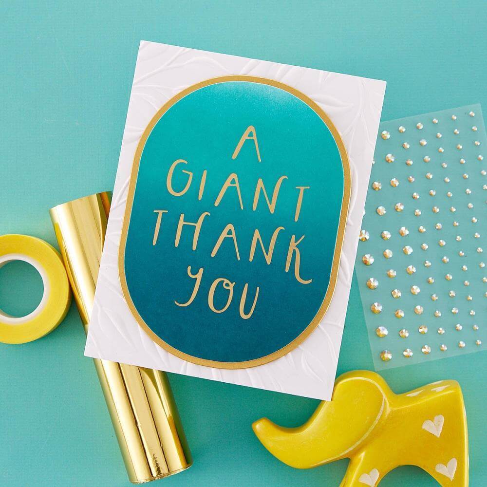 Spellbinders Glimmer Hot Foil Plate - Giant Thank You (From Cardfront Sentiment) GLP400