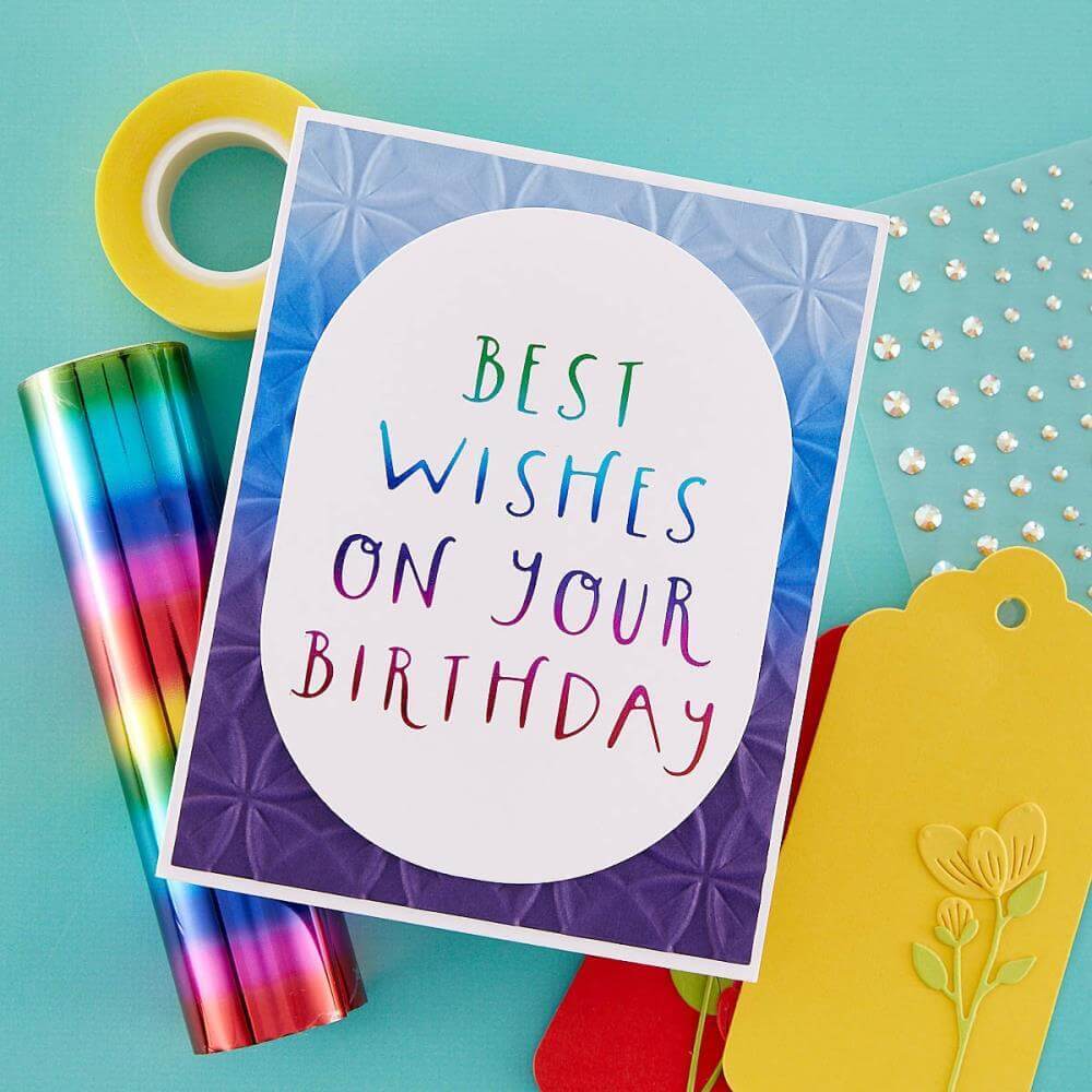 Spellbinders Glimmer Hot Foil Plate - Best Wishes On Your Birthday (From Cardfront Sentiment) GLP404