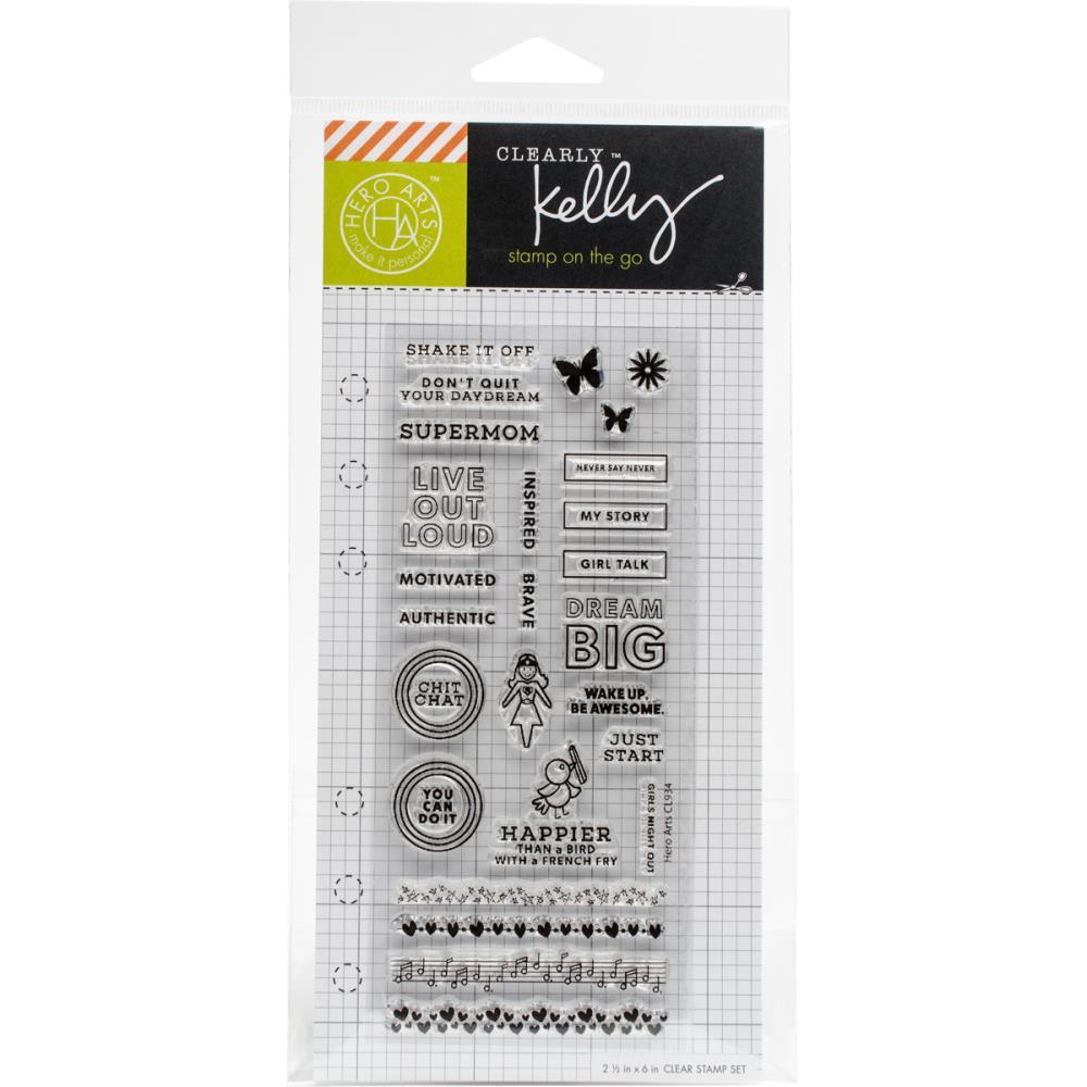 Hero Arts - Kelly Purkey Clear Stamps 2.5"X6" - Girl Talk Planner HA-CL934