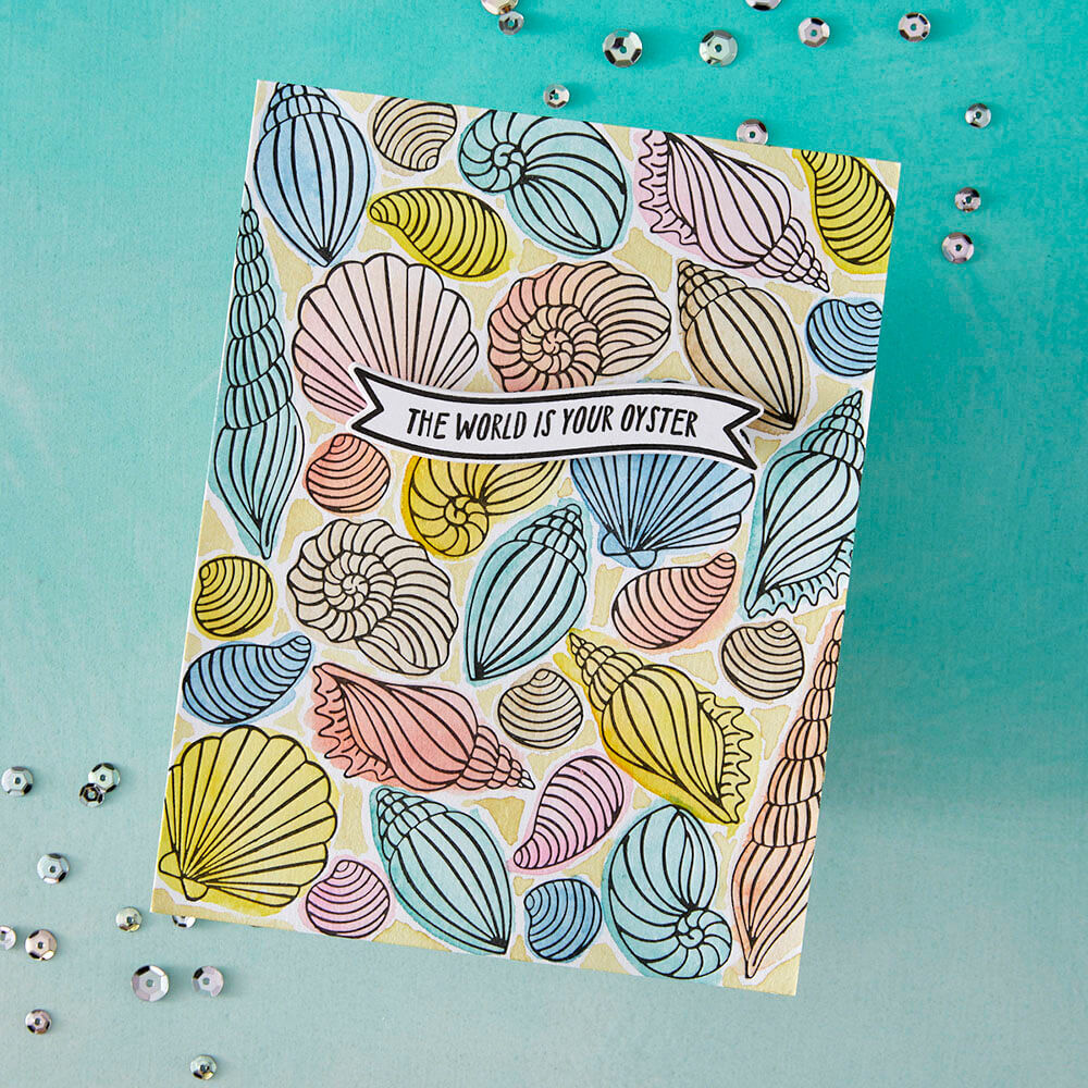 Hero Arts BetterPress + FoilPlate - Summer by The Shore Collection - Scattered Shells HP122