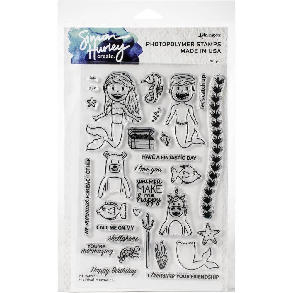 Simon Hurley create. Photopolymer Stamp - Mythical Mermaids HUR68921