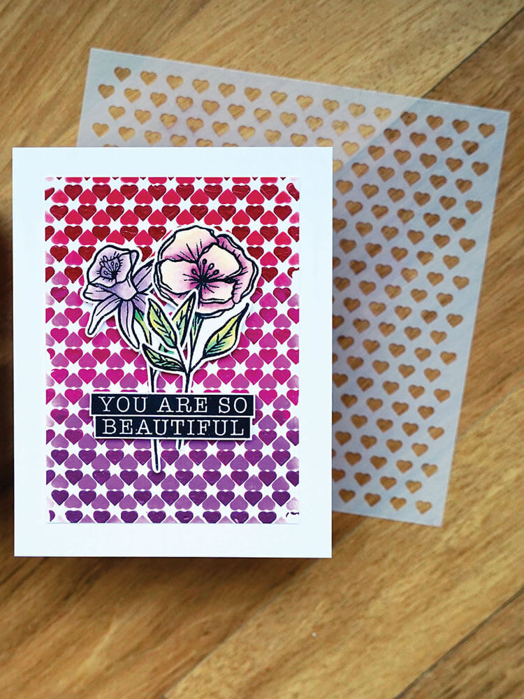 Simon Hurley create. Stencil 6x6 - Tiny Hearts HUS78517