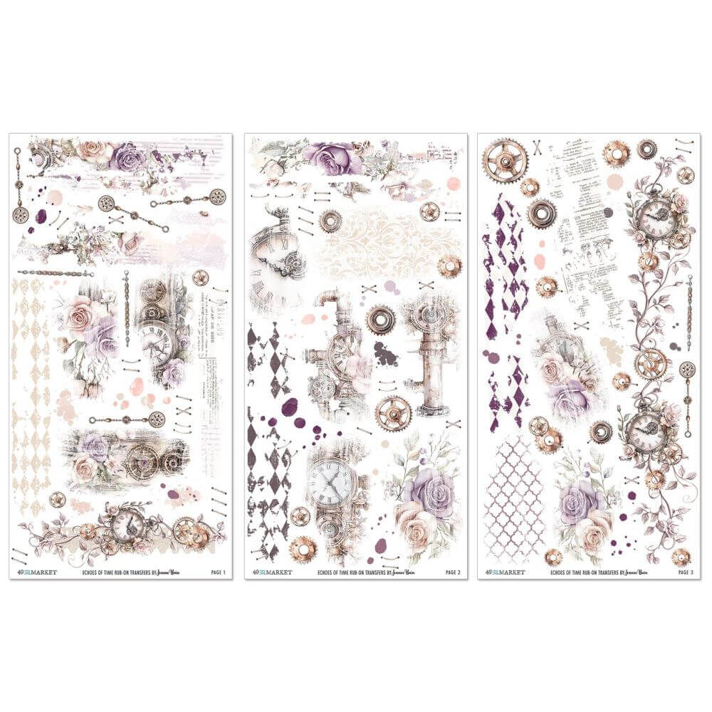 49 And Market Rub-On Transfer Set 6"X12" - Echoes Of Time