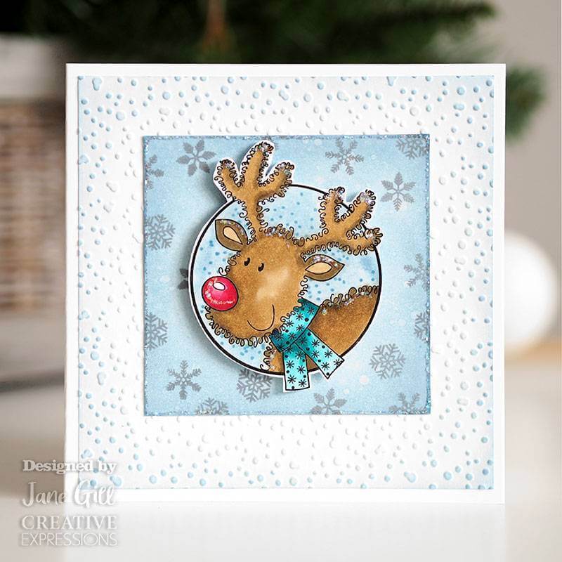 Woodware Clear Stamps - Festive Fuzzies - Mini Reindeer (3.8in x 2.6in)
