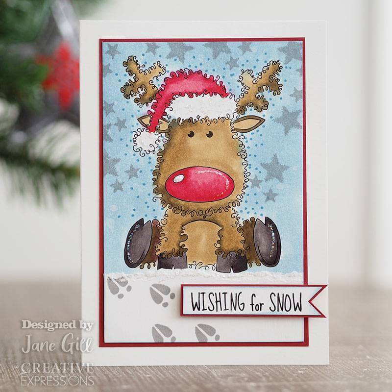 Woodware Clear Stamps - Festive Fuzzies - Reindeer (4in x 6in)