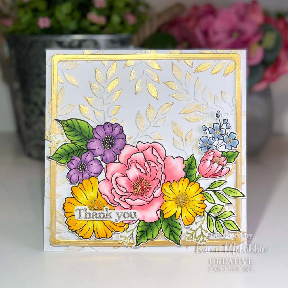 Woodware Clear Stamps - Floral Thank You (4in x 6in)