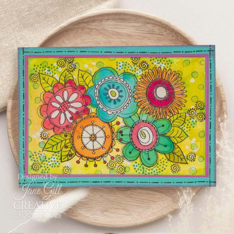 Woodware Clear Stamps Singles - Petal Doodles - Happy Thoughts (4in x6in)