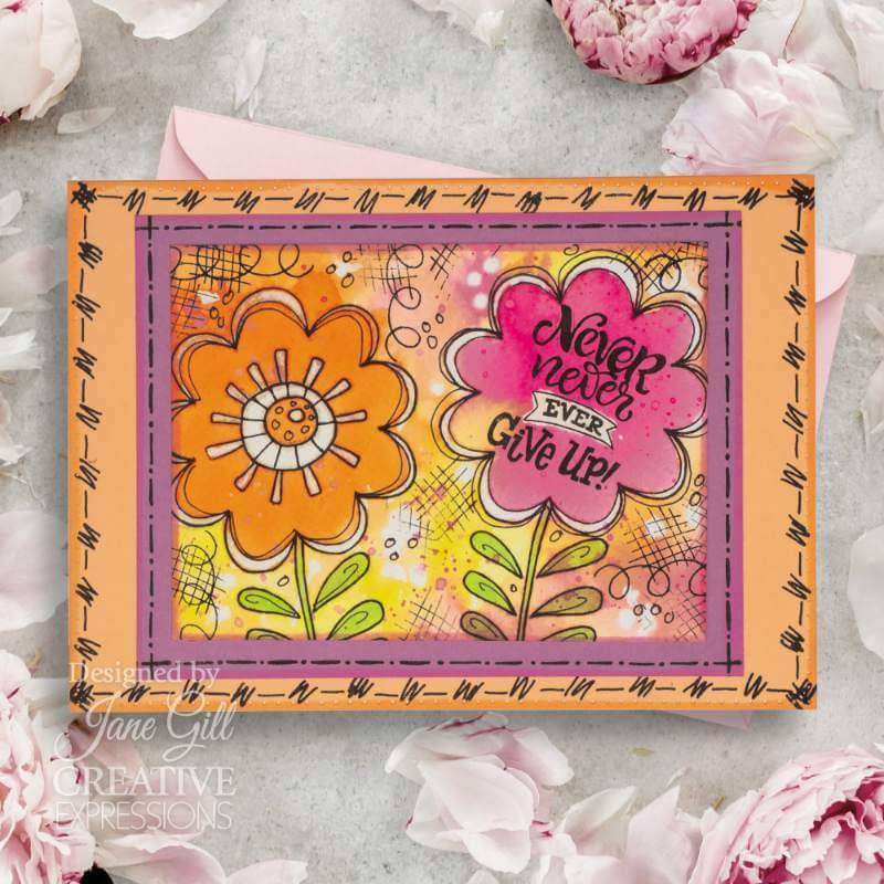 Woodware Clear Stamps Singles - Petal Doodles - Never Give Up (4in x 6in)