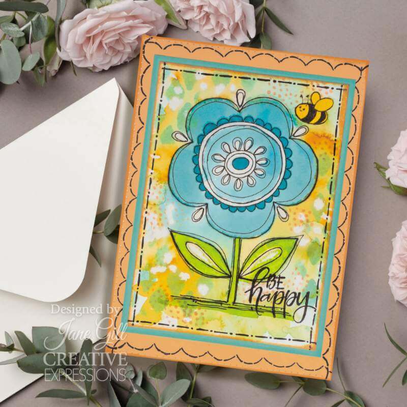 Woodware Clear Stamps Singles - Petal Doodles - Be Happy (4in x 6in)