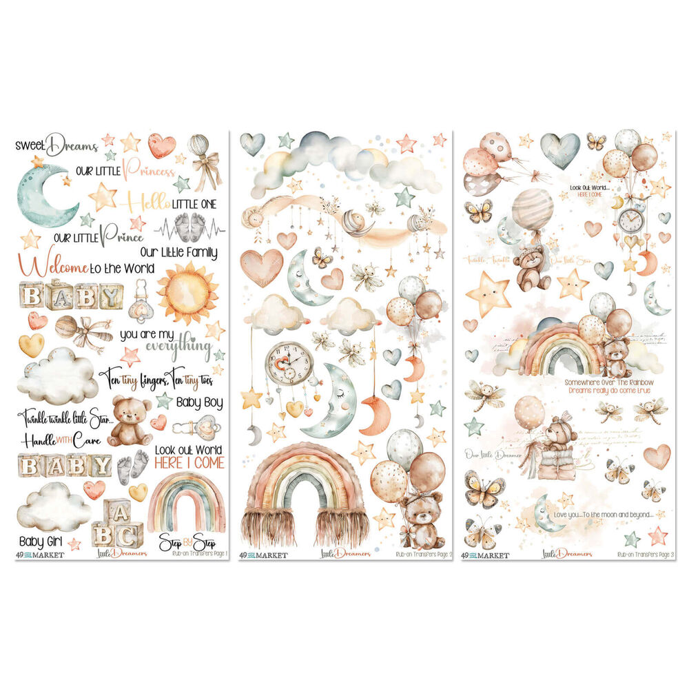 49 And Market Rub-On Transfer Set 6"X12" - Little Dreamer