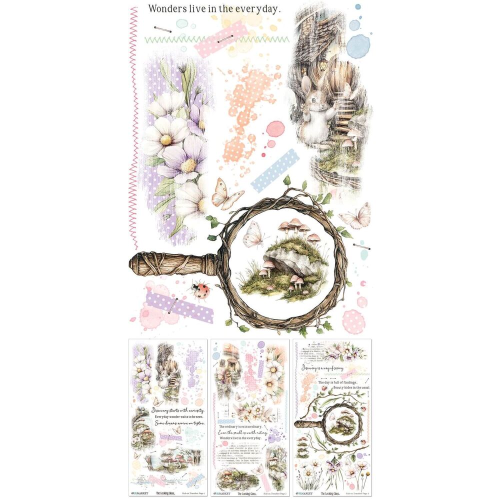 49 And Market Blendable Rub-On Transfer Set 6"X12" - The Looking Glass