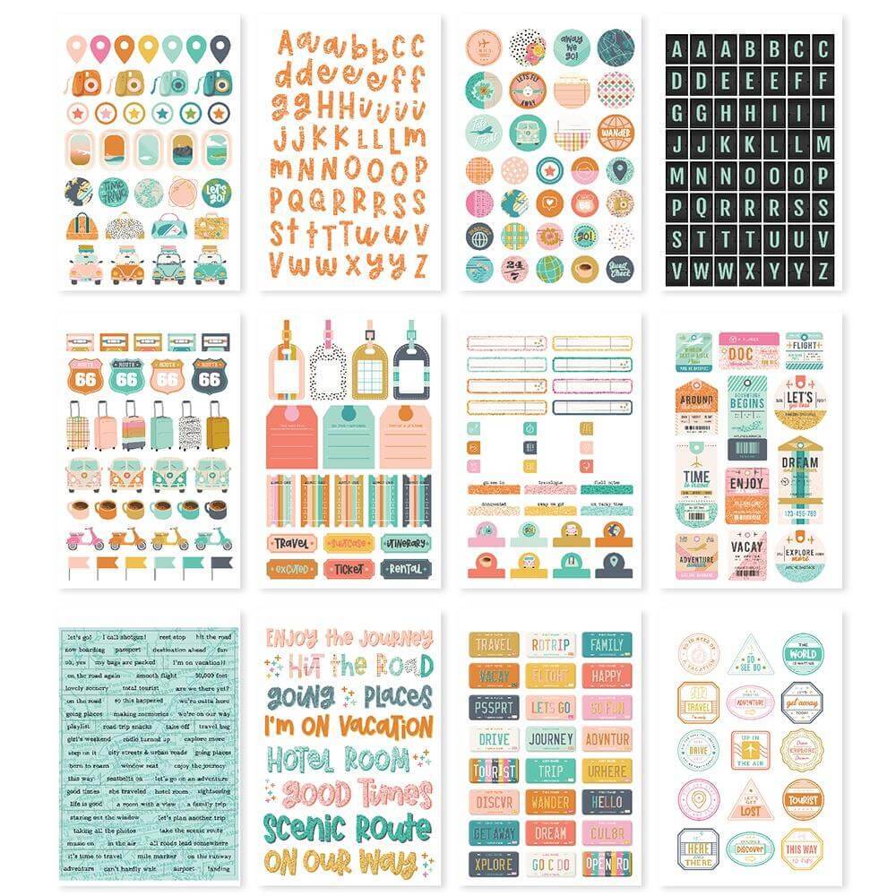 Simple Stories Sticker Book 12/Sheets - Let's Go! (403/Pkg)