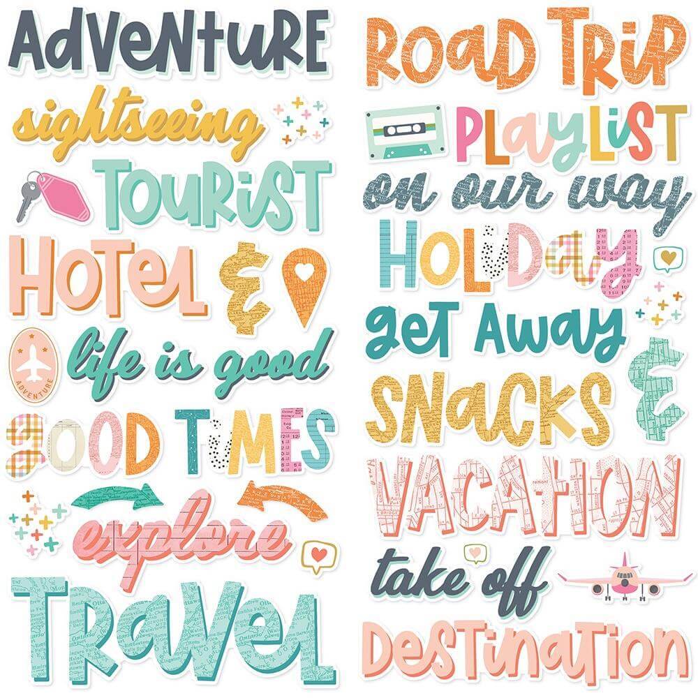 Let's Go Travel Double-Sided Cardstock 12X12-4X4 Journaling Cards