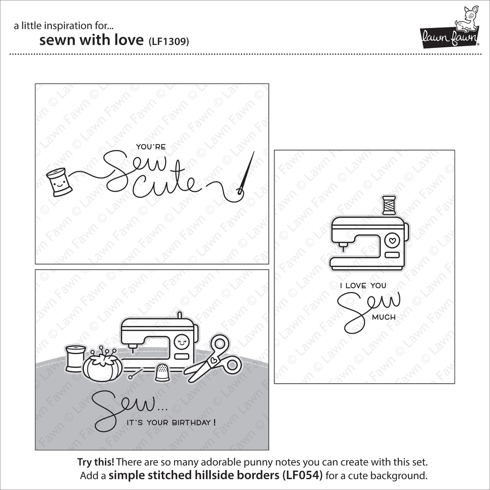 Lawn Fawn - Clear Stamps - Sewn With Love LF1309