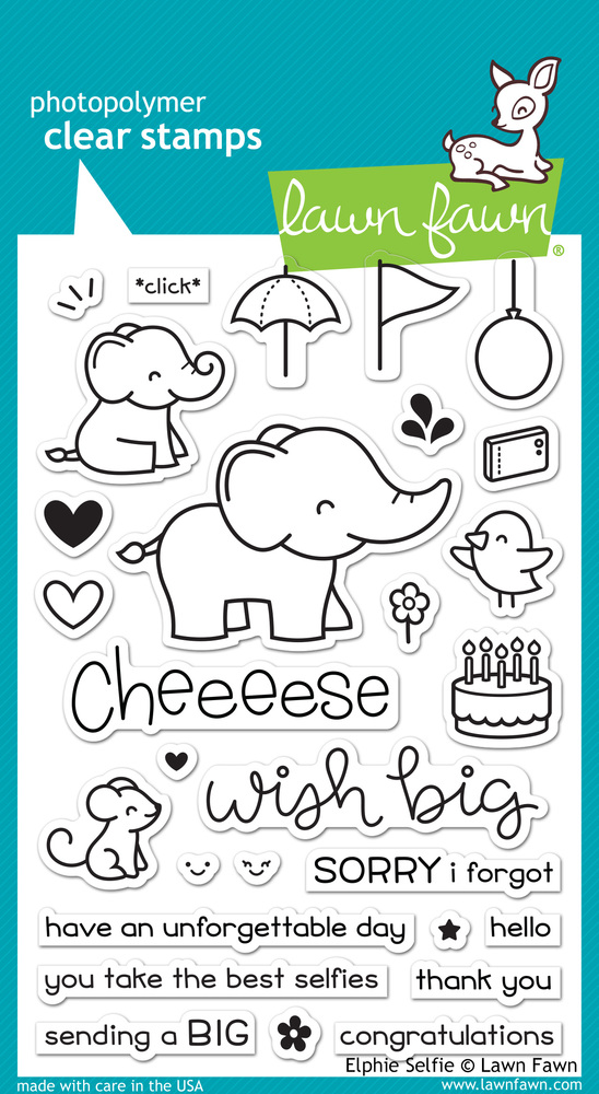 Lawn Fawn - Clear Stamps - Elphie Selfie LF1328