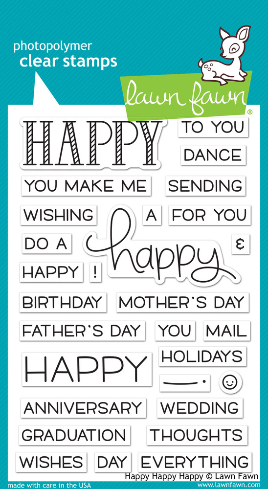 Lawn Fawn - Clear Stamps - Happy Happy Happy LF1334