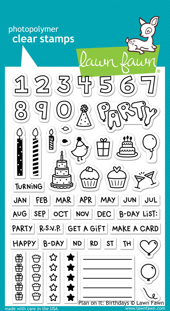 Lawn Fawn - Clear Stamps - Plan On It: Birthdays LF1340
