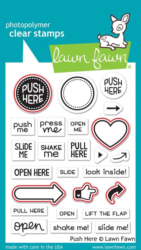 Lawn Fawn - Clear Stamps - Push Here LF1415