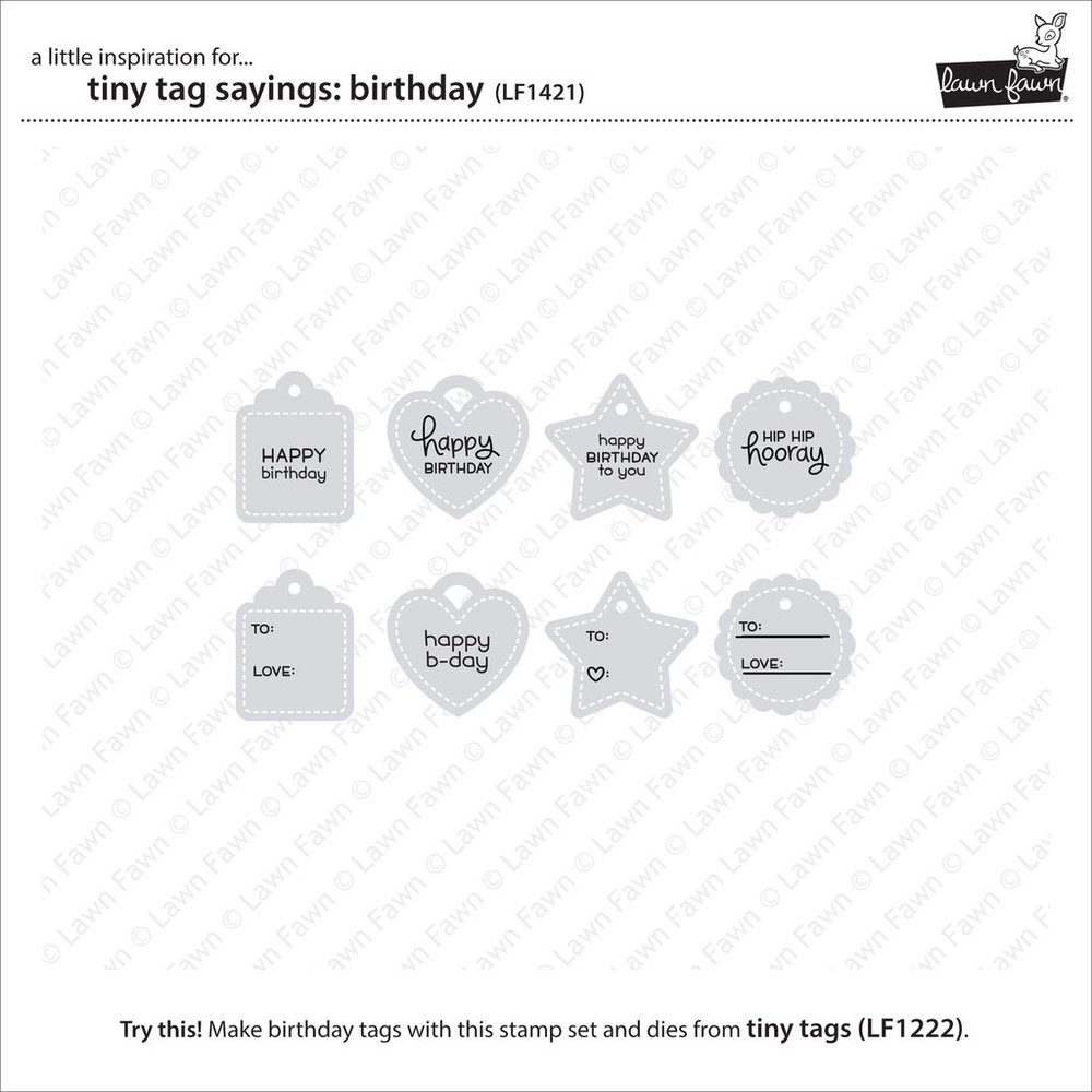 Lawn Fawn - Clear Stamps - Tiny Tag Sayings: Birthday LF1421