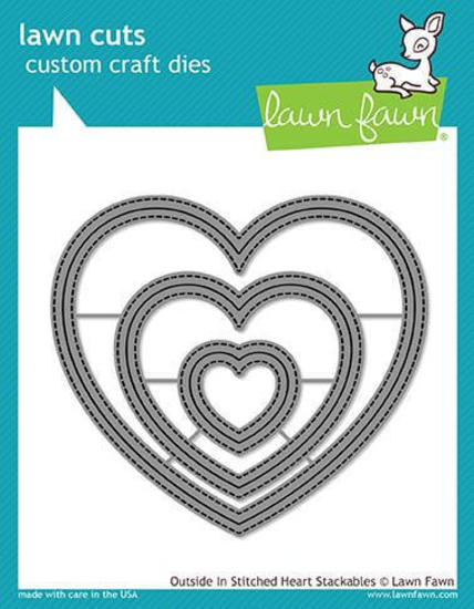 Lawn Fawn - Lawn Cuts Dies - Outside In Stitched Heart Stackables LF1563