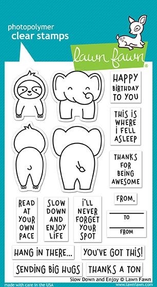 Lawn Fawn - Clear Stamps - Slow Down And Enjoy LF1602