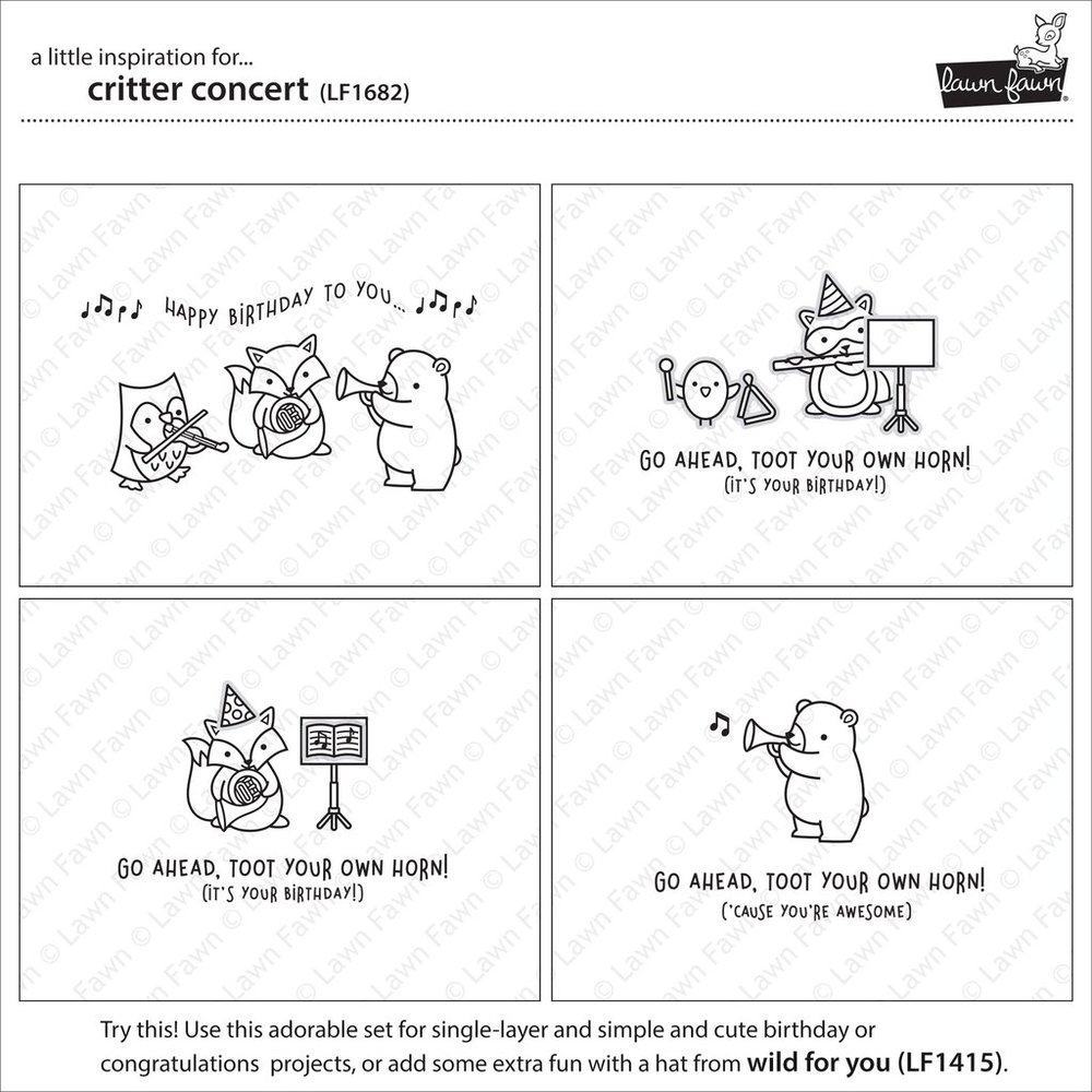 Lawn Fawn - Clear Stamps - Critter Concert