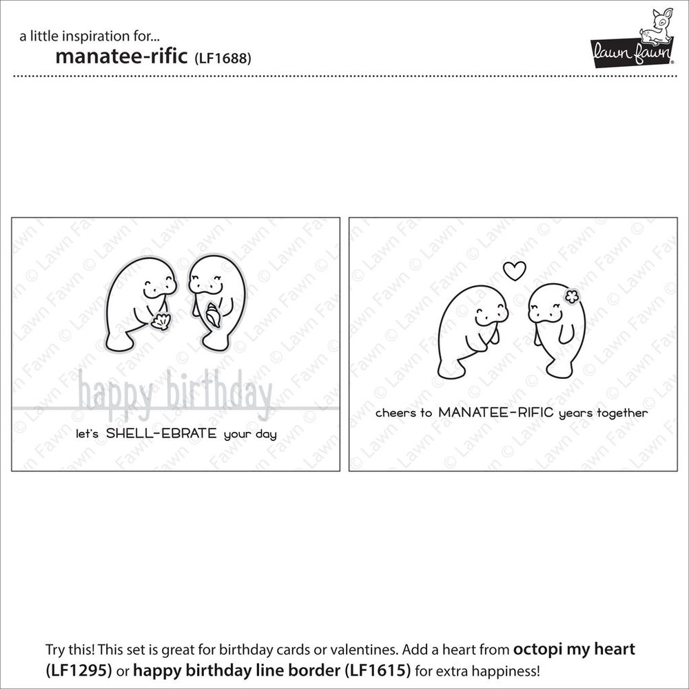 Lawn Fawn - Clear Stamps - Manatee-rific