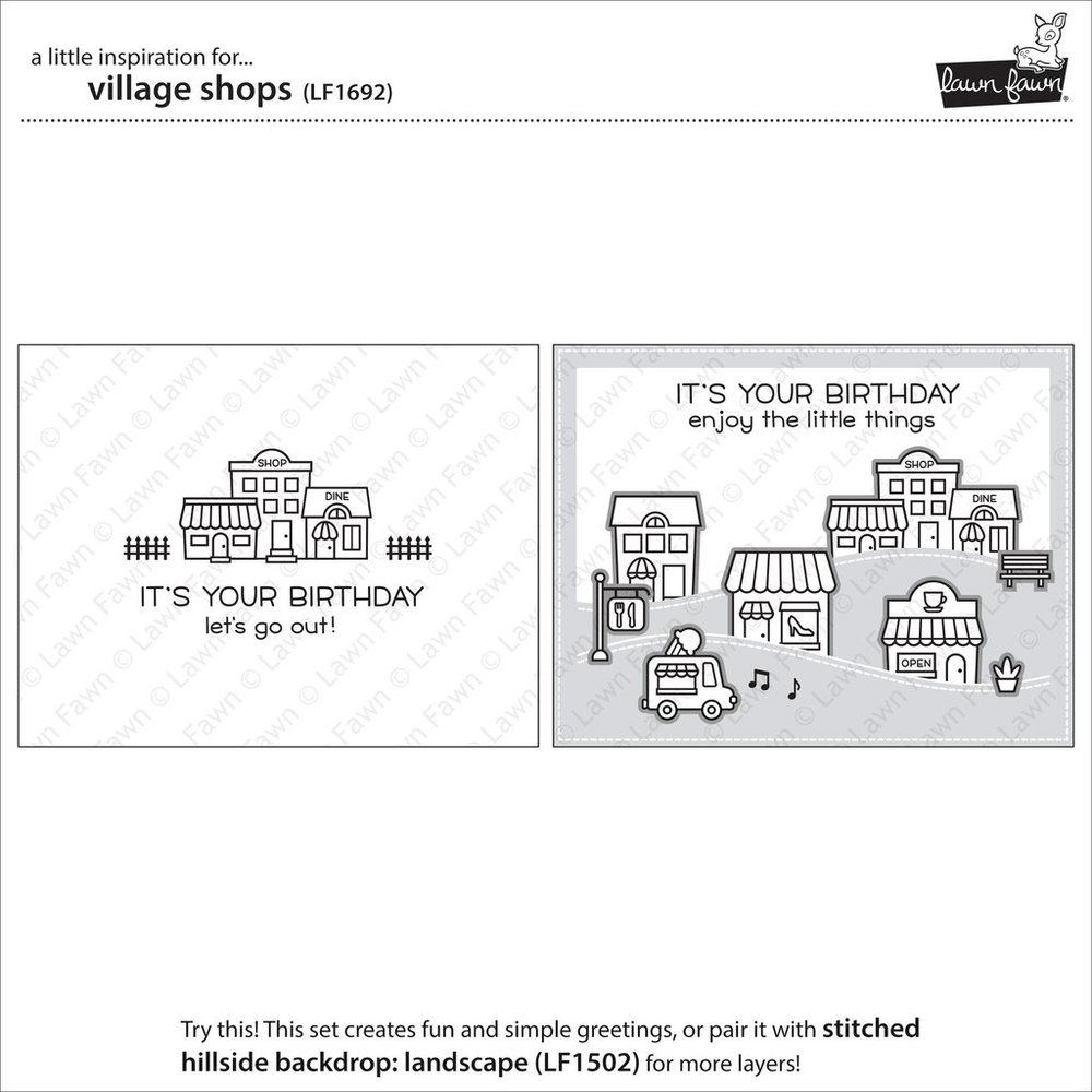 Lawn Fawn - Clear Stamps - Village Shops