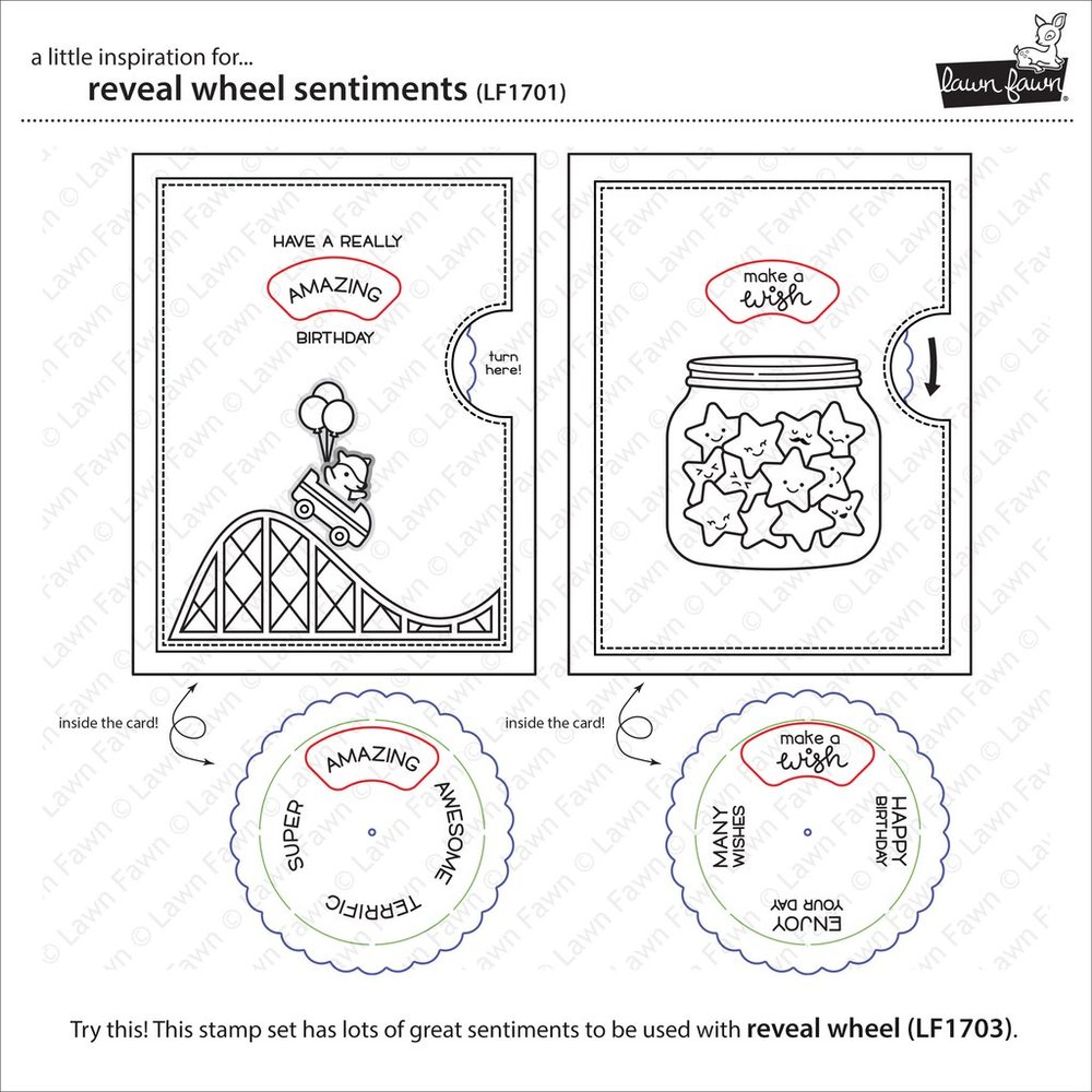 Lawn Fawn - Clear Stamps - Reveal Wheel Sentiments