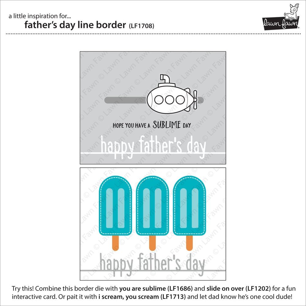 Lawn Fawn - Lawn Cuts Dies - Father's Day Line Border LF1708